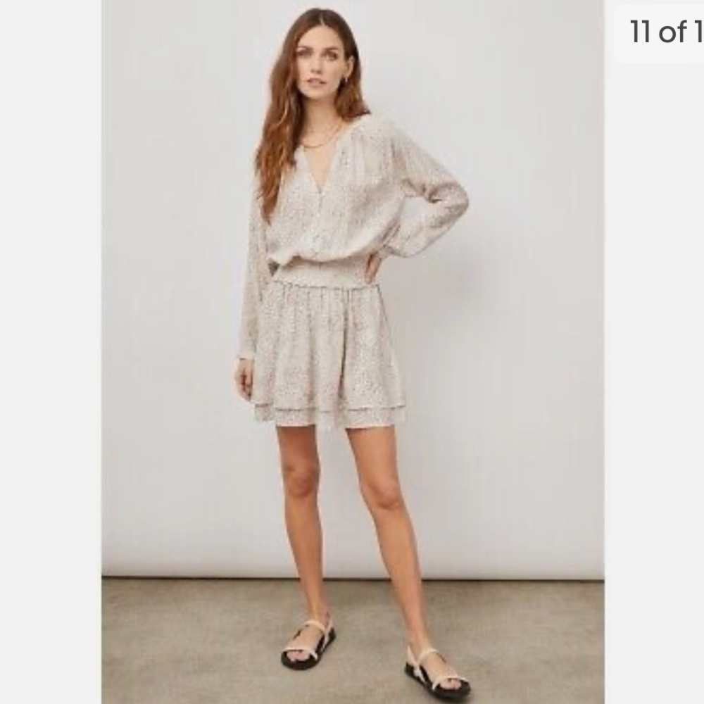 NWOT - Rails Jasmine Dress in Tan Watercolor Leopard Small Women’s Shirtdress